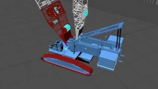 Manitowoc 18000 3D Animation Crawler Crane Lightwave 96 [upl. by Elacim]