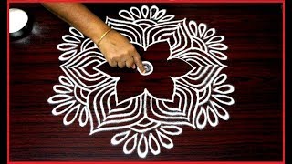 beautiful rangoli designs with 5x3 dots for beginners  simple kolam designs  chukkala muggulu [upl. by Budworth]