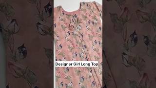 Designer Girl Long Top Cutting ✂️ and stitching  Pleated Top Design shortsfashion trending top [upl. by Faxan]