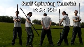 Fire Staff Spinning Tutorial Rotor 360 [upl. by Aneetsirk573]