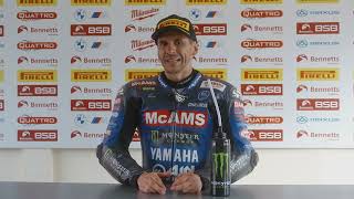 2023 Bennetts British Superbikes Race 3 podium reactions from Thruxton [upl. by Etnoek]