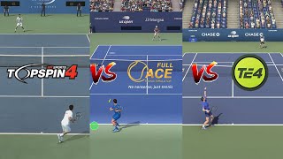 Top Spin 4 VS Full Ace Tennis Simulator VS Tennis Elbow 4  Djokovic VS Murray  US OPEN  Gameplay [upl. by Assila169]