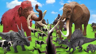 Woolly Mammoth Vs Mammoth Elephant vs ARBS Prehistoric Mammals vs ARK Prehistoric Animal Revolt Batt [upl. by Aizat777]