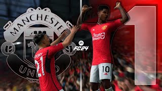 Rashford Hattrick Debut  Matchday 1  Manchester United V Wolverhampton  FC24 Player Career [upl. by Laetitia]