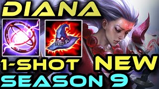 DIANA SEASON 9 Full Guide 2019  BROKEN BURST  TOWER PUSH  Runes  Items  Zoose Guides [upl. by Erej]