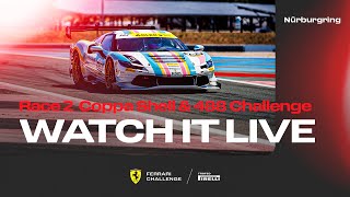 Ferrari Challenge Europe  Nürburgring Race 2  Coppa Shell amp 488 Challenge Evo [upl. by Meras91]