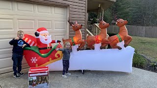 New Santa and Reindeer Inflatable [upl. by Sabir]