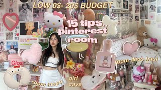 🎀 How to make your room AESTHETIC on a low budget ౨ৎ your PINTEREST ROOM ERA [upl. by Susumu630]