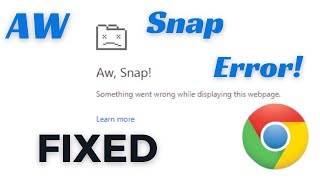 How to Fix Google Chrome Ran Out Of Memory Aw Snap Error  Aw Snap in Google Chrome Fix the Problem [upl. by Alphonsine]