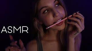 ASMR Pencil Noms Tracing amp Trigger Words Ear to Ear Whispers amp Mouth Sounds [upl. by Eiroj]