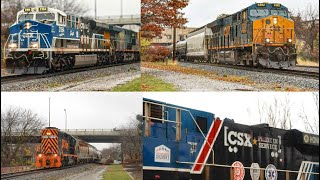 Went to downtown Akron Ohio to catch CSX I018 with CSX 3194 and catching a WampLE local and a manifest [upl. by Shae]