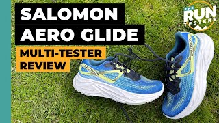 Salomon Aero Glide Review Two runners test Salomons new max cushioned road shoe [upl. by Nhojleahcim636]