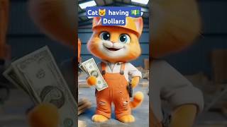 Cat 😺 having dollars 💵shorts trending viralvideos shorts shortvideo short tiktok viralshort [upl. by Enelegna]