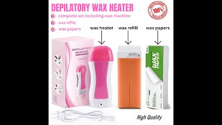 Depilatory Wax Heater with wax refill and strips [upl. by Nohsram]