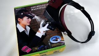 Лупа  козырек  фонарь LED headband magnifier [upl. by Ivanna]