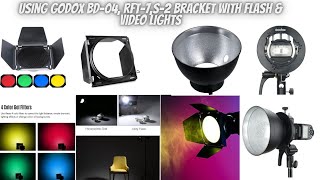 Godox Bd 04 barndoor grid gel set Rft 7 reflector amp s2 bracket for creative photo video lighting [upl. by Socram220]