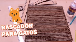 Como hacer un rascador de cartón para gatos 🐈 Rascador para gatos casero y facil [upl. by Anaitit]