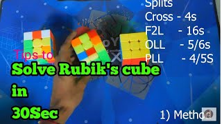 How to be sub 30 on rubiks cube  tips to solve rubiks cube in 30 sec [upl. by Senoj]