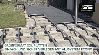 XXL Terrassen Platten Großformat mit Stelzlagern verlegen und Alusystem [upl. by Aleinad]