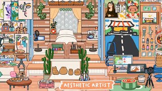 Toca Life World  NEW AESTHETIC ARTIST BEDROOM DESIGN MAKEOVER👩‍🎨  TOCA BOCA UPDATE [upl. by Erolyat]