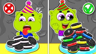 LionET  Tasty Rainbow Cookies with Gummy Bears vs Ordinary Cookies  Cartoon for Kids [upl. by Nairehs]