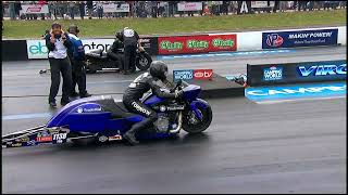 Ron Tornow Jianna Evaristo Pro Stock Motorcycle Qualifying Rnd 3 Virginia Nationals Virginia Mo [upl. by Krein930]