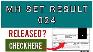 MH SET Result 2024  How To Check Maharashtra SET RESULT 2024 [upl. by Aikym]