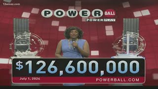 Winning Powerball Numbers July 1 2024  1266 million jackpot [upl. by Mchail]