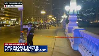 2 men shot on sidewalk in the Loop Chicago police [upl. by Reese]