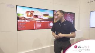 Signagelive at ISE 2015  LG webOS HMTL5 Menu Boards [upl. by Cleon81]