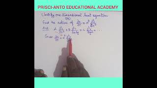 Classify one dimensional heat equationparabolic [upl. by Hazem420]