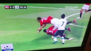 Evra tackles Rio as both try to hurt Suarez [upl. by Anaert]