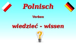 DAS VERB WISSEN AUF POLNISCH IN DER GEGENWART [upl. by Coltin756]