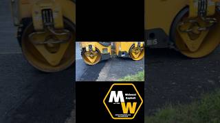 Enjoying that fresh compaction asphalt asphaltpaving roller midwestasphalt paving michigan [upl. by Artemla997]