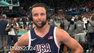 Steph Curry thankful that the avalanche came in gold medal game  Paris Olympics  NBC Sports [upl. by Aay]