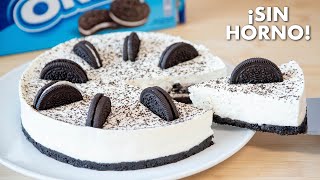 CHEESECAKE de OREO Sin Horno con 4 Ingredientes 💙  Postre de Oreo Frío [upl. by Goodrow]