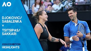 DjokovicSabalenka v TsitsipasSakkari Full Match  Australian Open 2024 Exhibition [upl. by Tippets123]