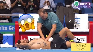 🤕BERRETTINI vs FILS HIGHLIGHTS TOKYO 2024SHOCK INJURY [upl. by Boelter]