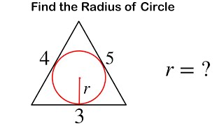 Find the Radius of inscribed circle using Area and sides of Triangle  Find the Radius of circle [upl. by Atekehs]