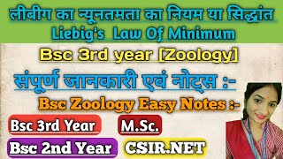 लीबीग का न्यूनतमता का नियम या सिद्धांत  Liebigs Law Of Minimum  संपूर्ण जानकारी एवं नोट्स [upl. by Gravante254]