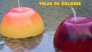 Como hacer preciosas velas de colores  How to make nice colors candles [upl. by Aifas]