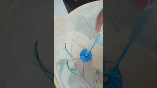 Satin stitch hand embroideryflower design for biginners [upl. by Aldwin]