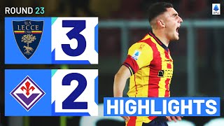 LECCEFIORENTINA 32  HIGHLIGHTS  Unreal scenes as Lecce comeback  Serie A 202324 [upl. by Asyla]