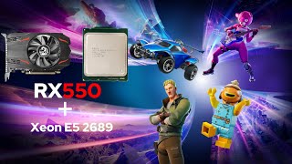 RX 550  XEON E5 2689  Teste no Fortnite [upl. by Yerahcaz]