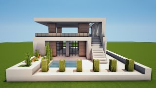 MODERNES STRAND HAUS mit POOL in MINECRAFT bauen TUTORIAL HAUS 171 [upl. by Edmunda]