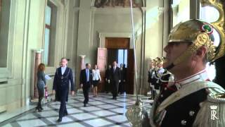 Incontro del Presidente Giorgio Napolitano con il Re Felipe VI e la Regina Letizia di Spagna [upl. by Immot]