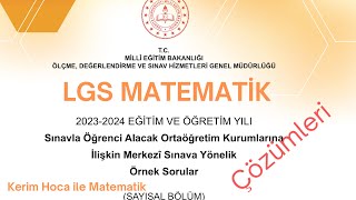 MEB LGS ÖRNEK SORULAR  MATEMATİK ÇÖZÜMLERİ  2024 [upl. by Aryajay]