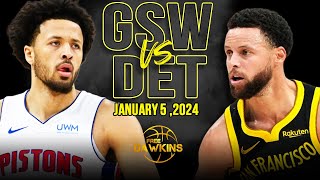 Golden State Warriors vs Detroit Pistons Full Game Highlights  January 5 2024  FreeDawkins [upl. by Hael]