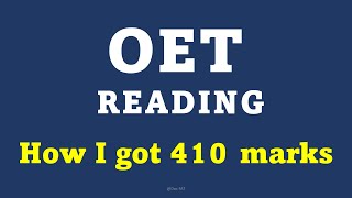 OET Reading Tips and strategies to focus and get 400 marks Doctors amp Nurses [upl. by Wareing]