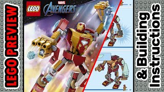 PREVIEW 76203 LEGO MARVEL Iron Man Mech Armor​ amp Building Instructions LEGO 2023 [upl. by Alegnat]